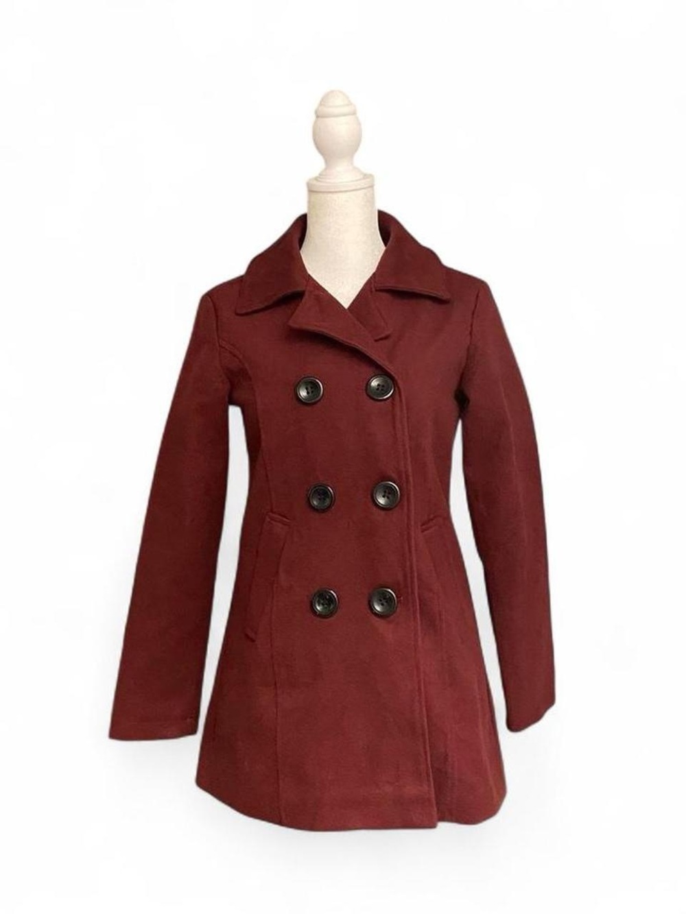 Me Jane Burgundy Pea Coat
